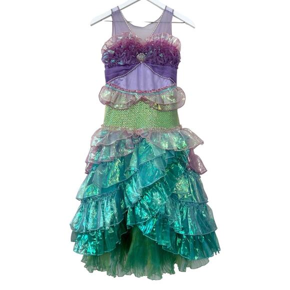 Disney Store Deluxe Ariel Little Mermaid Costume Dress Girls Size 10 L - Picture 2 of 10